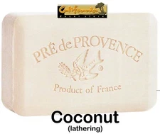 Pre de Provence COCONUT French Soap 150 Gram Bath Shower Bar Natural Shea Butter
