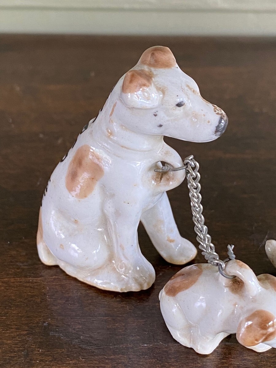 小物 chicchi Vintage Dogs on Chain Figurine Made in Japan Souvenir