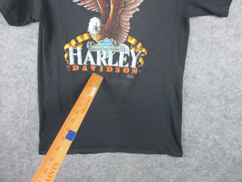 Camisa Harley Davidson vintage con emblema 3D para hombre pequeña Black Eagle 1987 puntada única - Imagen 7 de 21