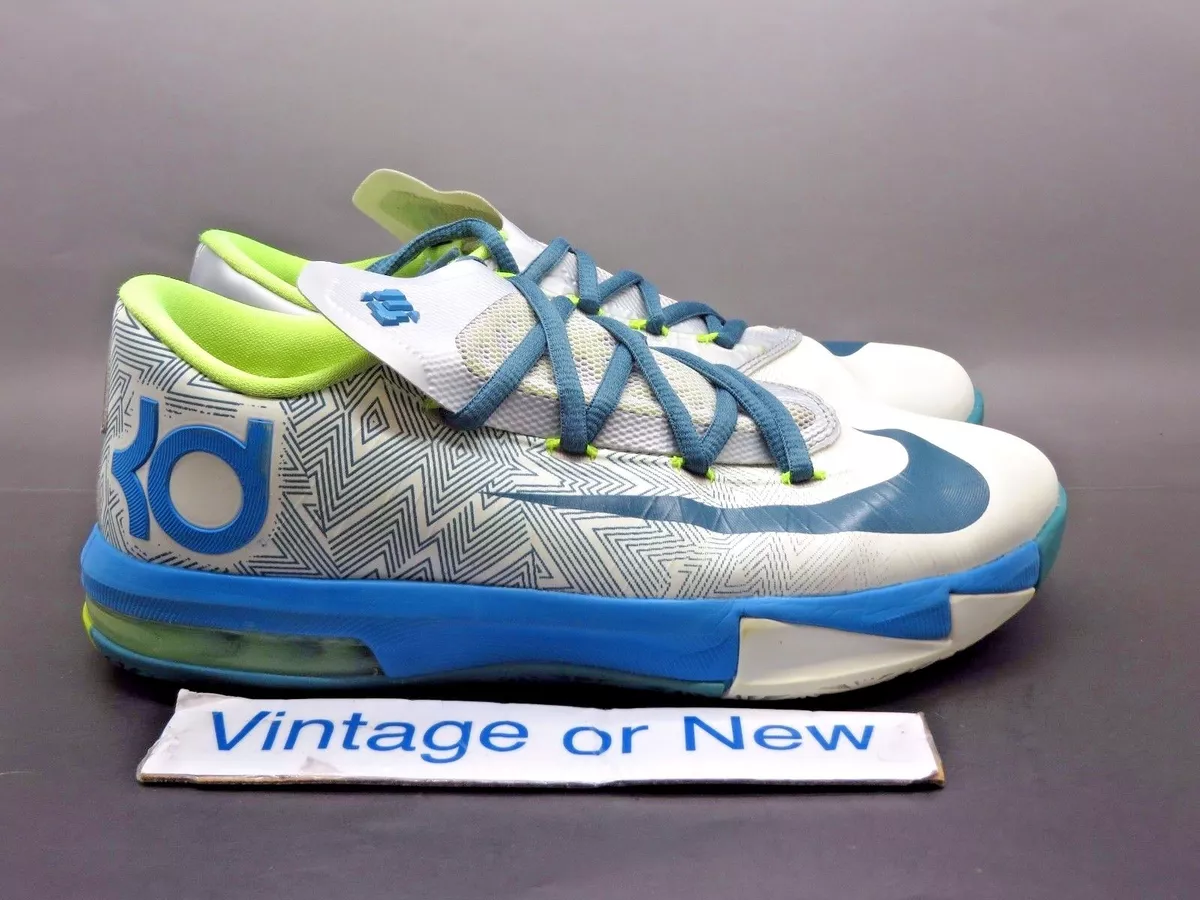 Nike KD VI 6 Pure Platinum Night Factor Volt GS Kevin Durant sz 4.5Y