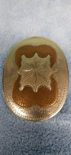 Belt Buckle German Silver 3 1/2 " Vintage Western Americana Buckle - Picture 7 of 8