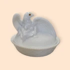 Vintage Westmoreland Milk Glass Eagle on Nest Candy Dish