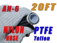 6AN AN6 6-AN 5/16" Black Nylon OIL Ethanol Fuel LINE HOSE PTFE - 20FT