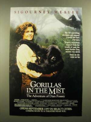 1988 Gorillas in the Mist Movie Ad - Sigourney Weaver | eBay