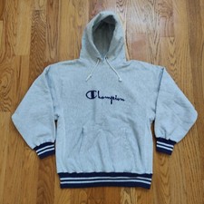 Vintage Champion Reverse Weave Ringer Hoodie Men's XL Made In USA