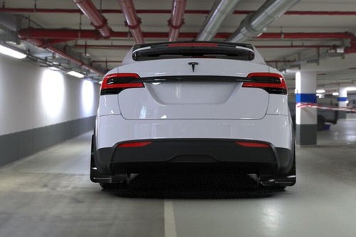 Rally Armor Fits 2022 Tesla Model X/X Plaid Black UR Mud Flap - Metallic Black - Picture 6 of 8