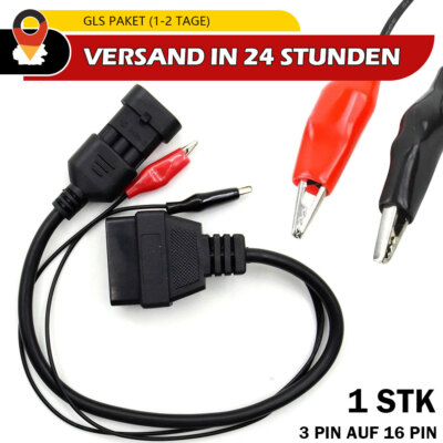 Diagnosegerät Adapter 3PIN OBD1 zu 16Pin OBD2 für Fiat Alfa Romeo Lancia Polonez