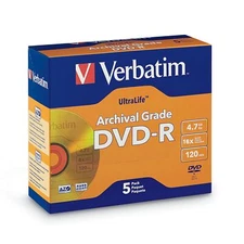 Verbatim DVD-r 4.7Gb 16X Ultralife Gold Archival Grade - Branded Surfa Electr...