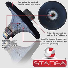 DIAMOND PROFILE WHEEL Bit 1-3/16" 30MM Demi for Wet Grinder Stone Tile Shaping