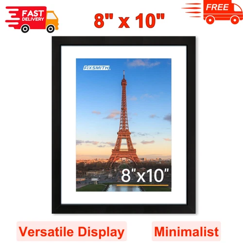 8x10 Picture Frame 1 Pack, Photo Frame With HD Plexiglass, Display Picture Black