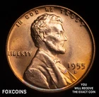 1955-D LINCOLN CENT, GEM BU CENT from a nice roll ... #1301