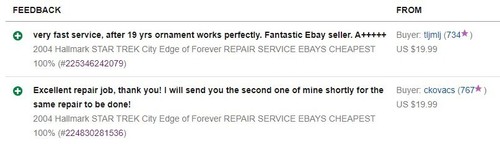 2004 Hallmark STAR TREK City Edge of Forever REPAIR SERVICE EBAYS CHEAPEST 100%  - Picture 6 of 6