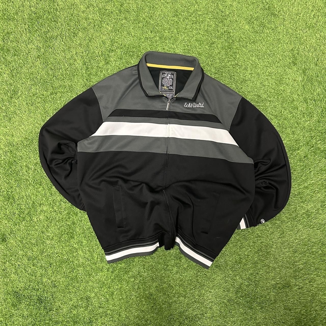 VTG Ecko Unltd Y2K 2000's Black Big Logo Spellout Size XXL Full Zip Track Jacket image 4