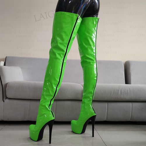 Women Thigh High Boots Back Zip Up Thin High Heels Boots Platform Party Cosplay - Picture 4 of 19