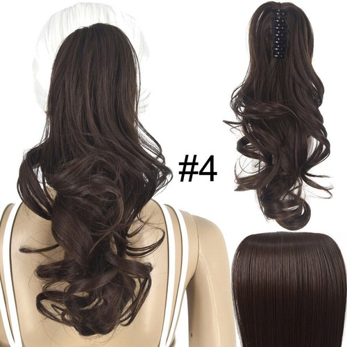 Synthetic Hair Heat Resistant 90gr Wavy Claw Clip in/on Ponytail Hair Extensions - Picture 28 of 54