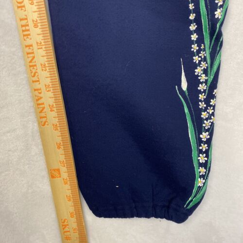 Felpa donna vintage dipinta a mano arte floreale collo tartaruga stile anni 80 90 - Foto 9 di 16