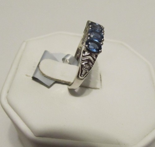 Size 7 Genuine Orissa Kyanite & White Zircon Sterling Silver Ring 1.72cts - Picture 7 of 11