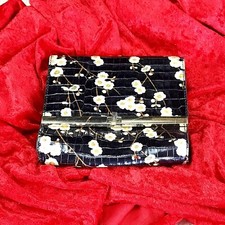 Massimo Dutti Floral Print Leather Purse Italian