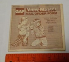  Vintage - VIEWMASTER - 1972 - MAIL ORDER FORM - Hard to Find  