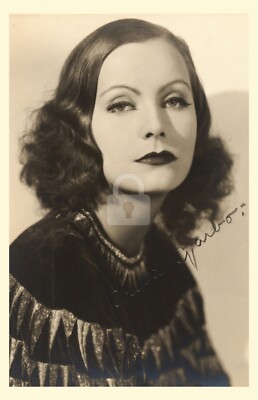 Greta Garbo -- Signed Vintage Photo Postcard Copy