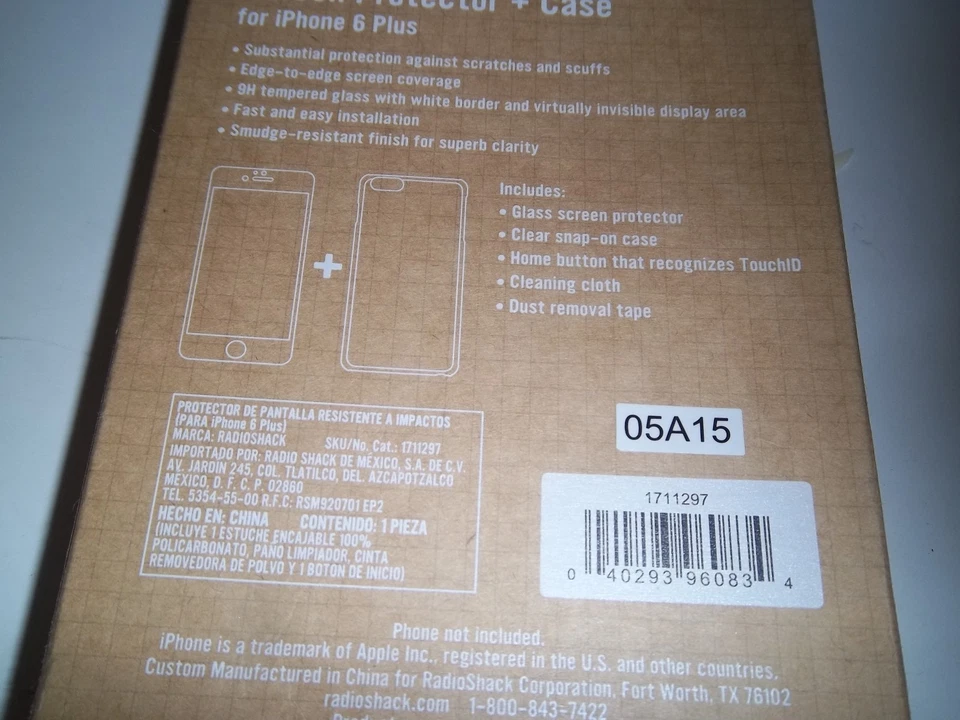 Protector de pantalla Radio Shack 1711297 Protect It + Funda transparente para IPHONE 6 PLUS Foto 3 de 3
