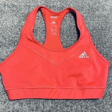 Adidas Medium Sports Bra Pink Techfit Climalite Pullover Wireless Racerback