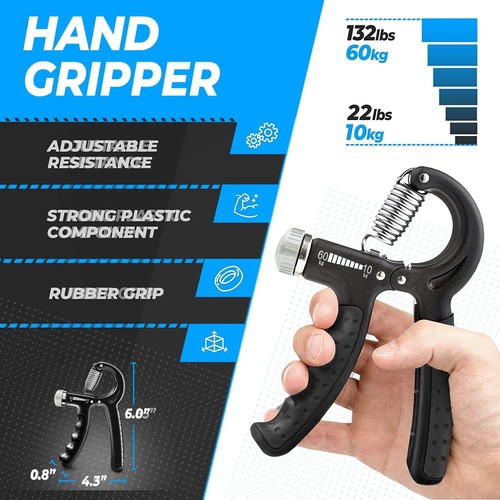 roygra Hand Grip Strengthener, verstellbarer Griff Krafttrainer mit 4 Übungen - Bild 2 von 5