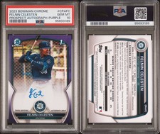 PSA 10 FELNIN CELESTEN /250 PURPLE 1ST ON CARD AUTO AUTOGRAPH 2023 BOWMAN CHROME