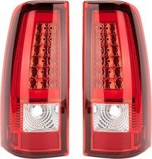 Led Tail Lights For 2003-2006 Chevy Silverado Brake Lamps C-tube Led Red Pair