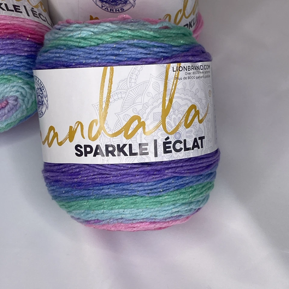 Lion Brand Mandala Sparkle Draco #313 Acrylic Yarn 328yds 3.5oz Pack of 3 Cakes - Image 2 of 4