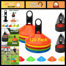Soccer Training Cones Set with Carry Bag Holder - Disc Cones for Sports Practi