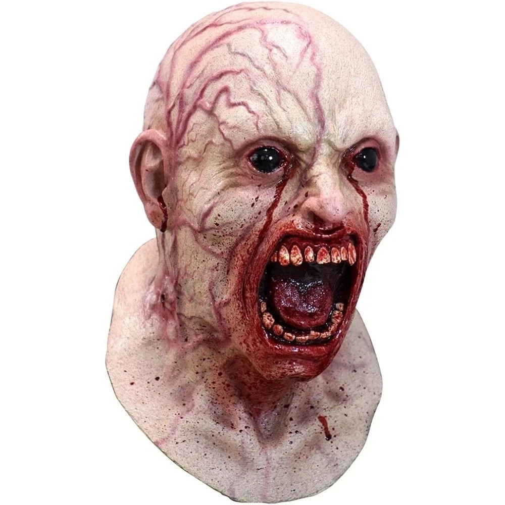 Máscara de zombi espeluznante accesorios de Halloween máscara facial realista aterradora fiesta para adultos juegos con disfraces