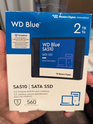 NEW WD Blue 2TB SA510 SATA Internal Solid-State Drive - Blue WDBB8H0020BNC-WRWM