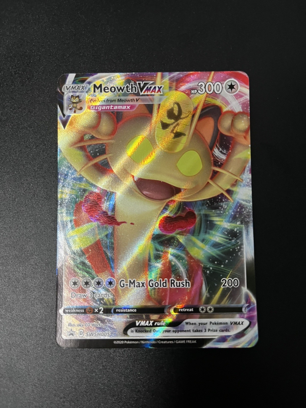 Meowth VMAX Black Star Promo - SWSH005 Sword & Shield - Pokemon TCG - Mint/NM