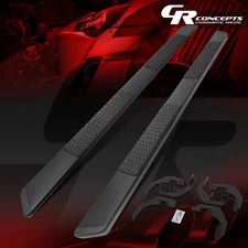 PAIR 5.5" WIDE BLACK RUNNING BOARDS FOR 2007-2019 SILVERADO SIERRA EXTENDED CAB