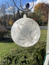 Acrylic Large Jumbo Sized Christmas Ball Hanging Ornament Glitter