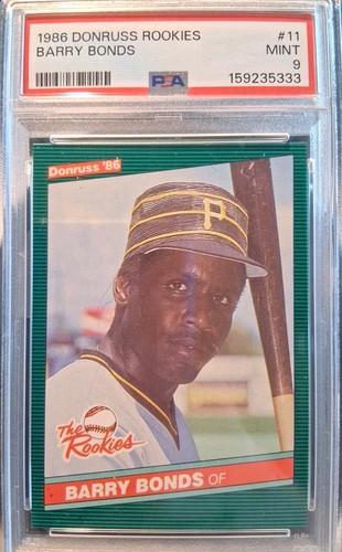 1986 Donruss Baseball The Rookies #11 Barry Bonds PSA 9 Rookie Card RC