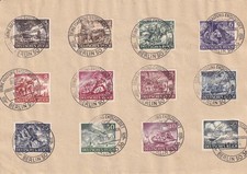 Stamp Germany Mi 831-42 Sc B218-29 1943 WWII Fascism Wehrmacht Submarine CTO 1