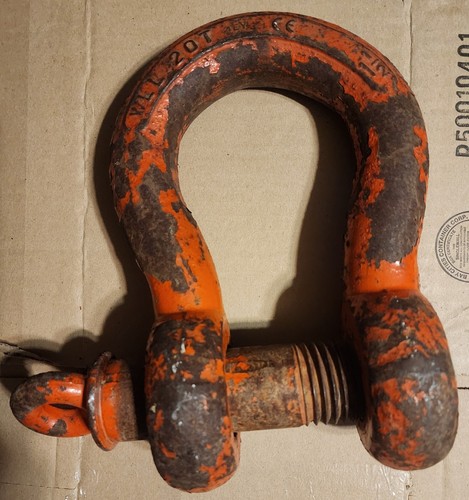 CE 20 TON IRON Bow/ Anchor Shackle WLL 20T  1-1/2"  38MM Screw Pin Heavy Lifting
