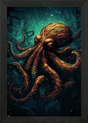 The Aurous Octopus Framed Wall Art Poster Canvas Print Picture