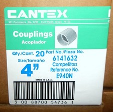 CANTEX 6141632 PVC Conduit Coupling 4" Trade Size 40 Schedule 20pcs