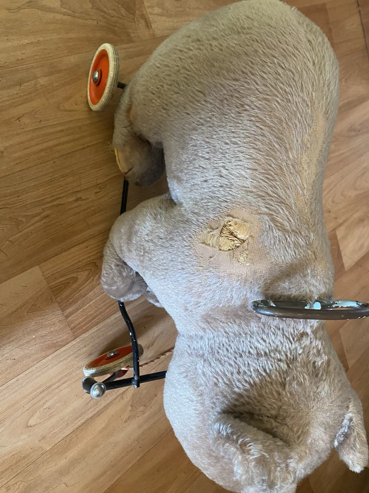 Steiff Bär Auf Rädern Reittier Antik Vintage Stofftier - Bild 4 von 4