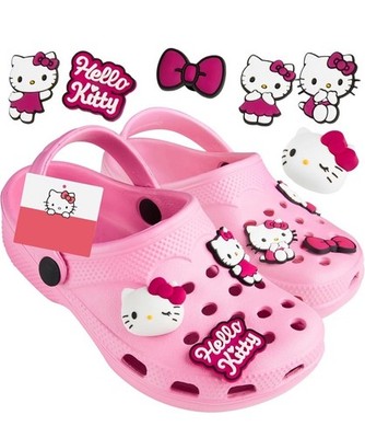 NEU GET TREND Sanrio Hello Kitty Mädchen Clogs Schuhe Charms rosa Größe UK 2 EU 33