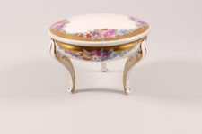 Hutschenreuther Deckeldose auf Beinen 18779 Blumen vergoldet