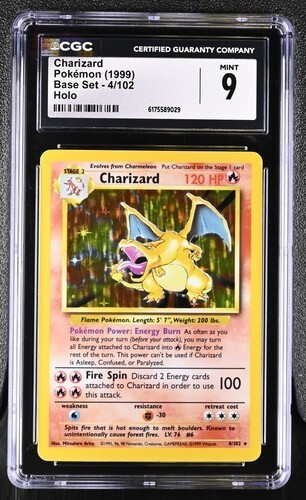 Pokémon Charizard 1999 Base Set 4/102 Holo CGC 9 view 1