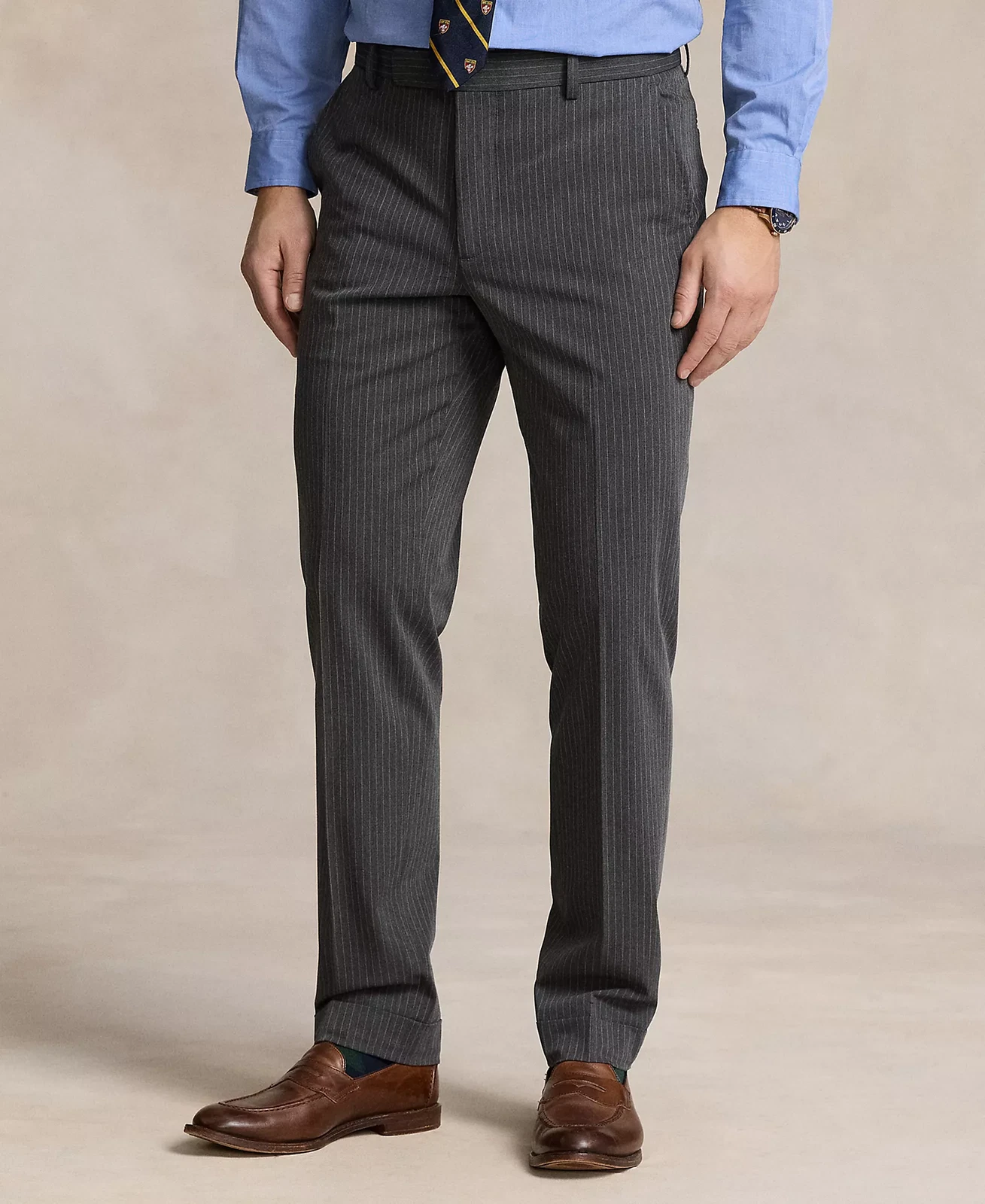 Polo Ralph Lauren Men's Striped Performance Twill Trousers Medium Grey-40x30