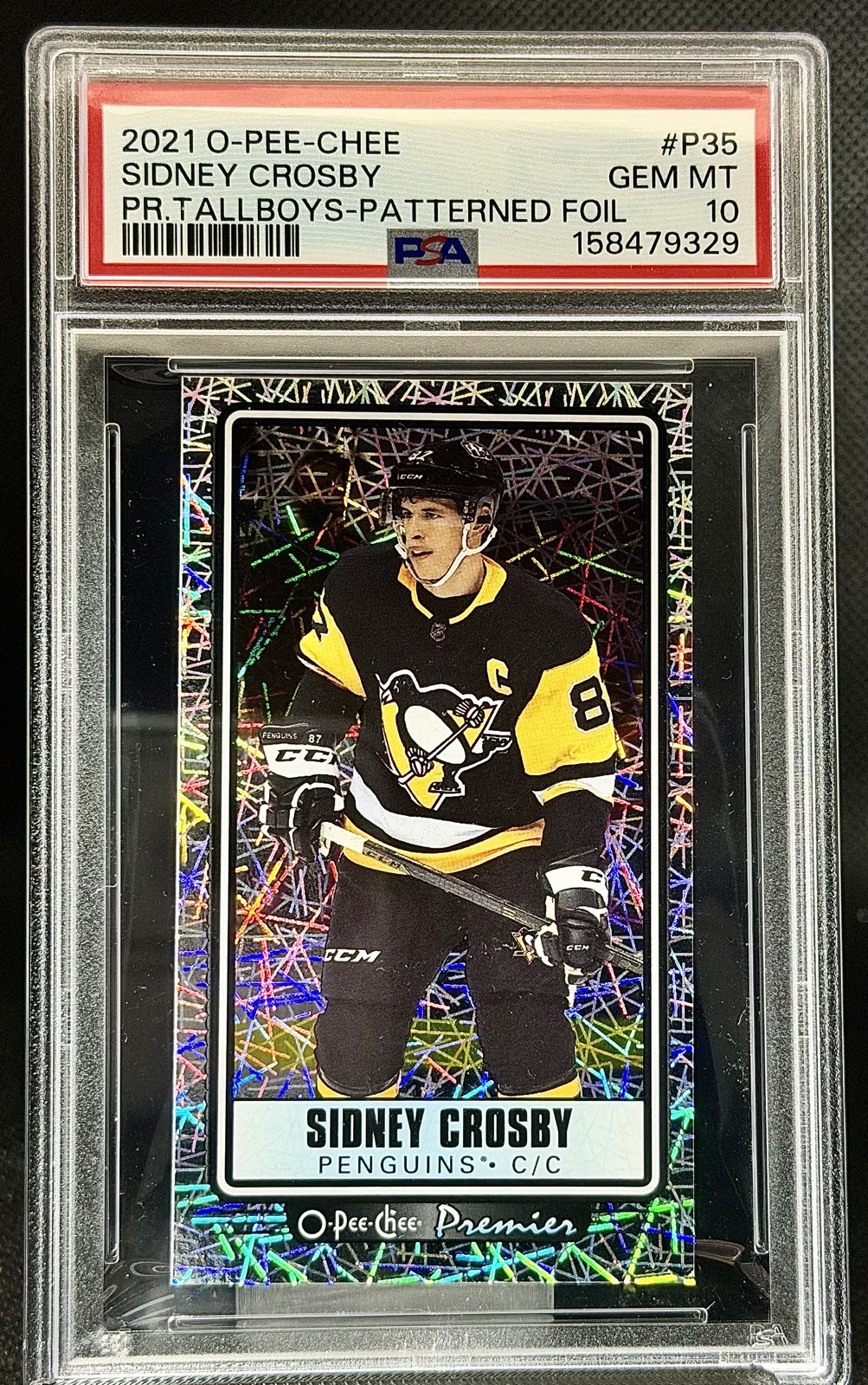 2021-22 O-Pee-Chee - Premier Tallboys Sidney Crosby #P-35 Patterned Foil PSA 10