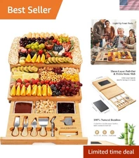 Charcuterie Board Set Large Cheese Board and Knife Set for Entertaining