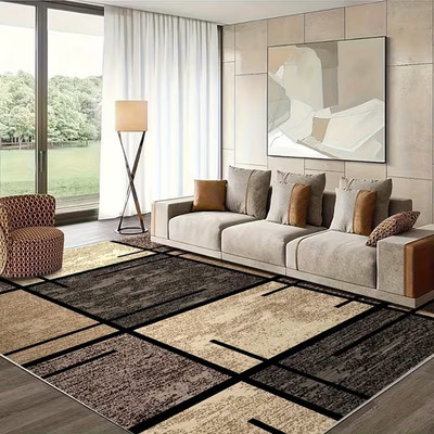 Velvet Area Mat Fade Resistant Polyester Mat for Living Room, Bedroom, Office