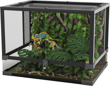34 Gallon Reptile Tall Glass Terrarium, 24" X 18" X 18" Reptile Tank Double Hing